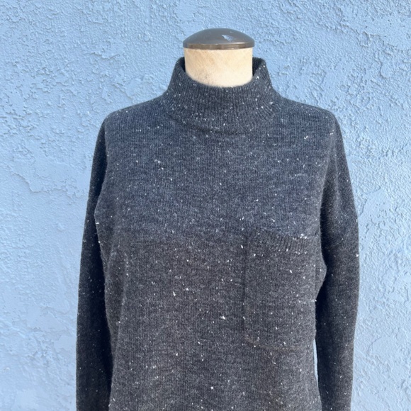 Donegal Redmond Mockneck Pocket Sweater Womens Small Gray preppy Minimalist - Picture 3 of 8